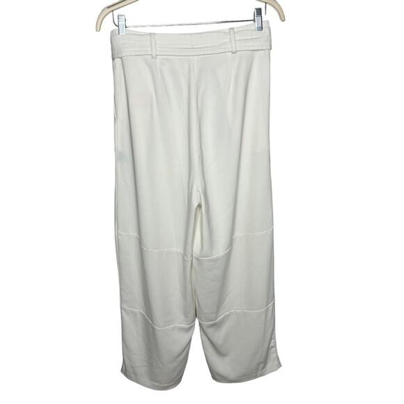 Sally LaPointe White Matte Crepe Belted Pant - Picture 6 of 9